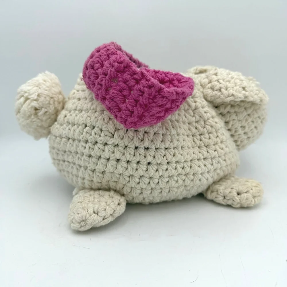 Easter Basket Handmade Crochet Bag Rabbit Bunny Kids Cream Pink Amigurumi Sofite